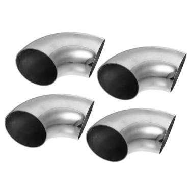 Imagem de TUCKBOLD Tubo de cotovelo curva mandril 90 graus OD 3 polegadas aço inoxidável reutilizável | tubo de escape cotovelo escada corrimão tubo 4 peças