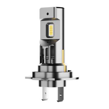 Imagem de GFJMC Lâmpadas H7/H7LL, ultra brilho, tamanho mini de halogênio real 1:1, vida útil estendida de 10 anos, iluminação branca de 6000 K para faróis de neblina automotivos com ventilador, Plug and Play,