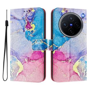 Imagem de Capa carteira para vivo X200 Pro Mini, 3 compartimentos para cartão, 1 compartimento para dinheiro, capa flip de couro PU com padrão fofo, capa com fivela magnética à prova de choque, compatível com