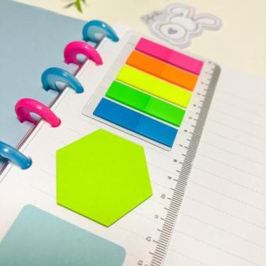 Imagem de Régua com Sticky Notes 7,5 x 20,5 para Caderno de Disco - Tipo Intelig