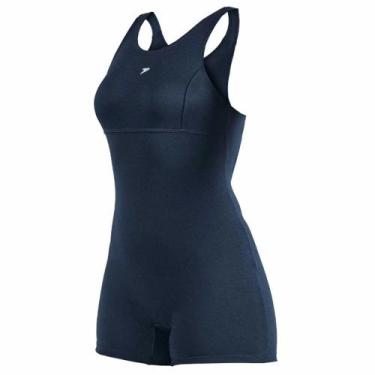 Imagem de Macaquinho poker hidro ginástica pilates macacão feminino, P, Marinho