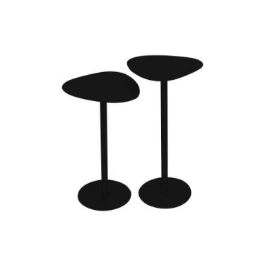 Imagem de Kit Mesa Lateral Apoio Orgânica Wing . - Studio Metal Madeira