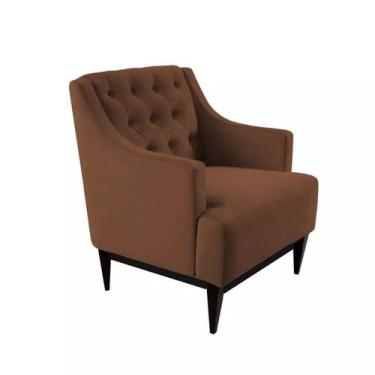Imagem de Poltrona Decorativa Clássica Capitonê Suede Marrom - SA Móveis - Estop