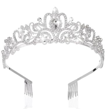 Imagem de Kamirola - Tiara de cristal coroas para mulheres meninas princesa elegante coroa com pentes tiaras femininas para noivas, casamento, formatura, festa de aniversário para mulheres (06), Medium,