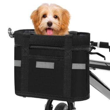 Imagem de Cesta Bicicleta, Cesta Bike Bicicletas, Cesta de Bicicleta Dianteira Removível, Frame Bag, Cesta Pet Transportadora, Cesta Cadeirinha De Bicicleta Segura Para Cachorro Pet Basket Engate Rápido