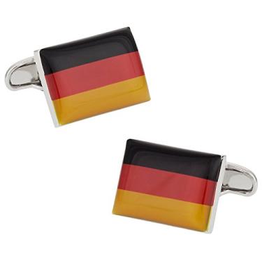 Imagem de Abotoaduras de bandeira alemã com caixa de apresentação Cuff-Daddy