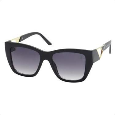 Imagem de Óculos de Sol Feminino Lente Fumê, Proteção UV400, Case (Preto Fosco)