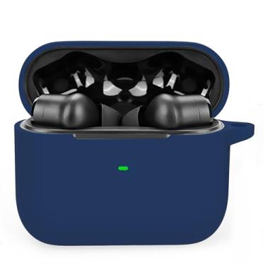 Imagem de WUWOCJ Capa de silicone macio compatível com Razer Hammerhead Ture Wireless Pro, capa protetora resistente à choque com mosquetão (azul-marinho)