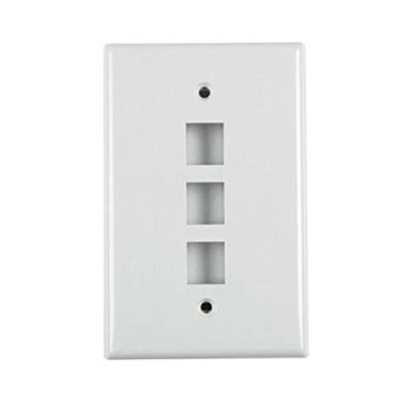 Imagem de Hellermann Tyton Placa frontal padrão FPTRIPLE-FW com 3 portas, ABS 94V-0, branco para escritório