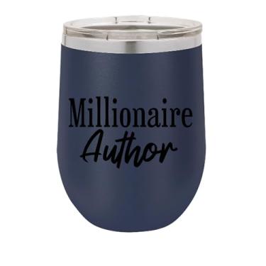 Imagem de Copo de vinho de autor milionário, presente de autor milionário, copo de vinho de aço inoxidável, presentes para ele, para ela, para meninos, para meninas, aniversário, ideia de presente de Natal