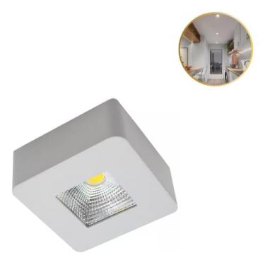 Imagem de Spot Led Sobrepor Quadrado 5w 3000k Bivolt Branco Ou Preto (Branco)