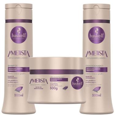 Imagem de Kit Desamarelador Ametista Haskell Cabelos Loiros Grisalhos Shampoo, C
