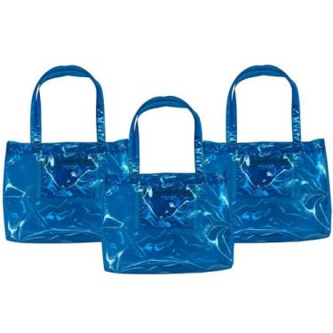 Imagem de Kit 3 Bolsa De Praia Sacola Piscina Transparente Impermeável Verão  - 