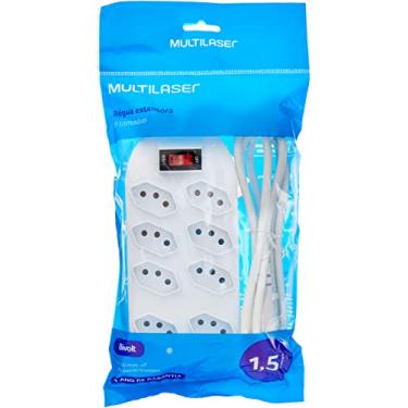 Imagem de Filtro De Linha Multilaser 8 Tomadas Branca - WI253