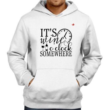 Imagem de Moletom It's wine o'clock somewhere - Foca na Moda, Branco, P