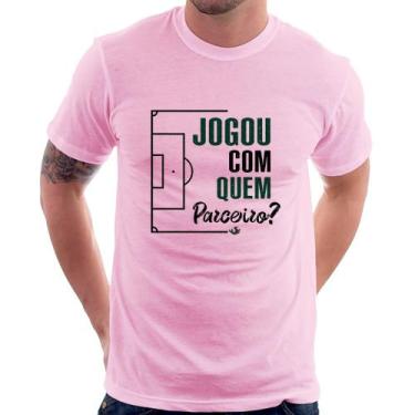 Imagem de Camiseta Jogou com quem parceiro - Foca na Moda, Rosa bebê, G