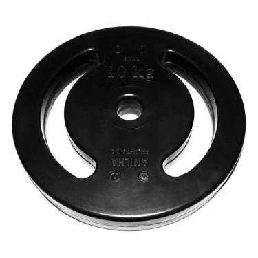 Imagem de Anilha 10kg Injetada Emborrachada Peso Academia JFIT