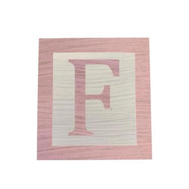 Imagem de Cubo Branco Letra Rosa Bebê com Aplique Festa Chá de Bebê Decoração 8x