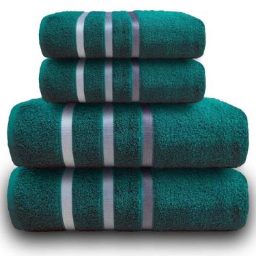 Imagem de Jogo De Toalhas 4 Peças Teka Dry 100% Algodão, Petroleo
