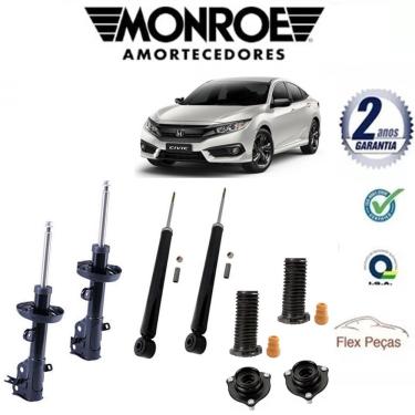 Imagem de 4 Amortecedores c/ Kit Honda Civic 1.8 2012 2013 2014 2015 Monroe