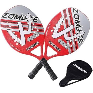 Imagem de Kit 2 Raquetes de Beach Tennis Alta Performance em Fibra de Carbono com Capas Protetoras (Vermelho)