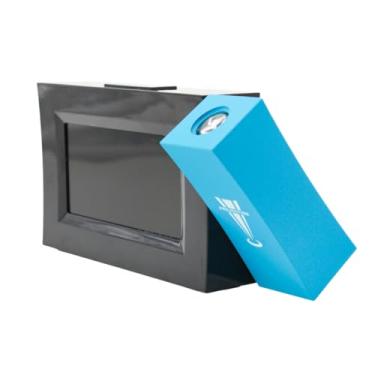 Imagem de Relógio Despertador Digital LED com Projetor de Hora, Display Espelhado, Termômetro, Preto e Azul