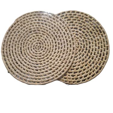 Imagem de Kit 2 Lugares Americanos Palha Redondo Porta Pratos Sousplat