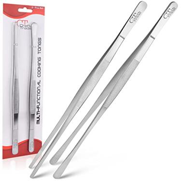 Imagem de Chef's Trade Professional Kitchen & Cooking Tweezers/Tongs 12" Stainless Steel Multi-Use