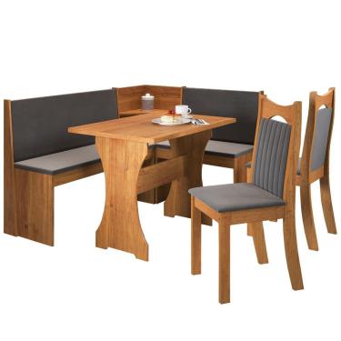 Imagem de Canto Alemão Bueno Com 2 Cadeiras Dalas Mel/grafite