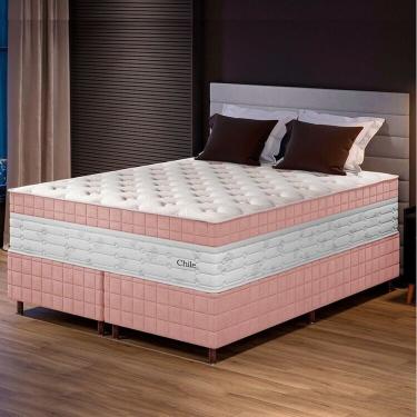 Imagem de Conjunto Colchão Duplo Molejo E Base Box King 78x193x203cm Chile Yescasa Rose