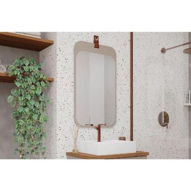 Imagem de Espelheira De Banheiro Monet Parede Retangular 48x80cm Capuccino - Mgm