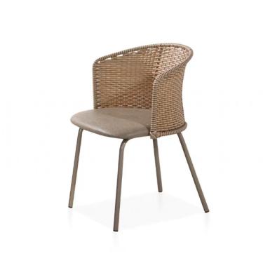 Imagem de Mesa De Jantar Retangular Aço Nobre Roma Com Tampo Ripado Champanhe