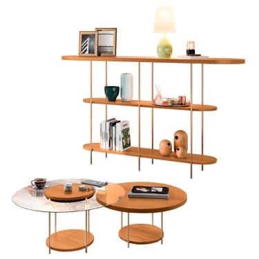 Imagem de Aparador De Sala E Mesas De Centro Vetta H01 Cinamomo - Mpozenato