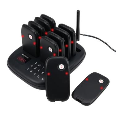 Imagem de Retekess Sistema De Pager Para Restaurante Td175S, Alcance 100 Metros, 10 Pagers E Bips, 7 Modos Chamada Com Vibração, Campainha Piscante, 4 Teclados Praça Alimentação, Caminhão, Creche Igreja