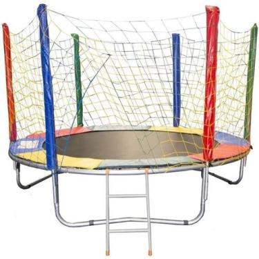 Imagem de PULA PULA infantil Cama Elástica Grande Com Lona Preta e Rede Inclusos