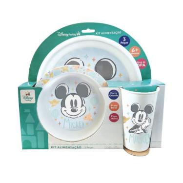 Imagem de Kit Refeição Alimentação 3 Peças Infantil Bebe Mickey - BABYGO
