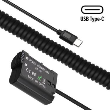 Imagem de Adaptador Dummy PD EP-5B Bateria Nikon EN-EL15 Espiral USB-C - WorldVi