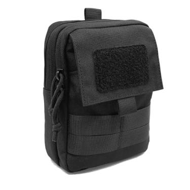 Imagem de Fyelo Bolsa de cinto tática Molle Bolsa de cintura para celular Organizador EDC com coldre para celular para iPhone Samsung Galaxy Note tamanho grande preto