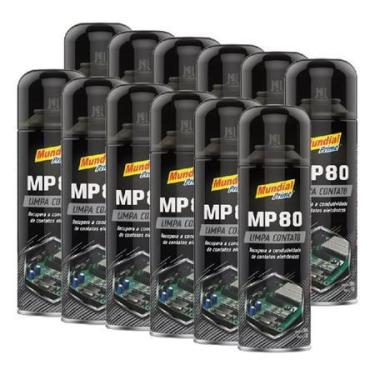 Imagem de Kit 12 spray limpa contato mundial prime 300ml mp-80 recupera condutiv
