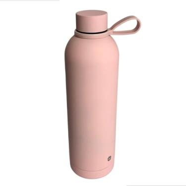 Imagem de Garrafa Térmica Aço Inoxidável 750ml Com Alça Água Quente Ou Fria Para Academia Treino Caminhada (Rosa Bebê)