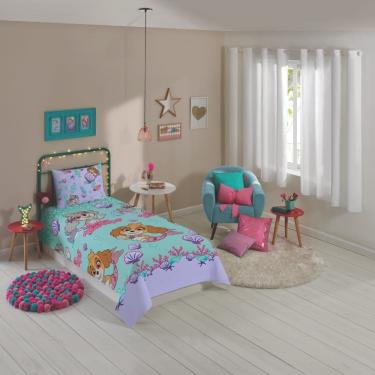 Imagem de Jogo de Lençol Personagens Patrulha Canina Menina Solteiro Lepper 2 Peças Microfibra Lilás