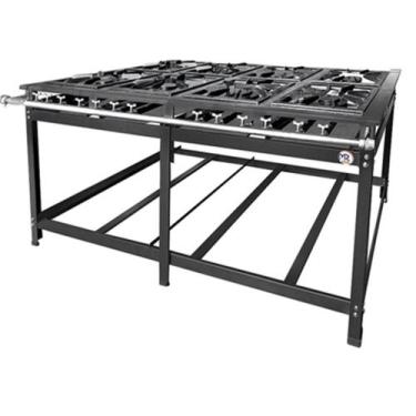 Imagem de Fogão Industrial 8 Bocas 4 Simples Luxo Baixa Pressão MR Fogões 40x40 
