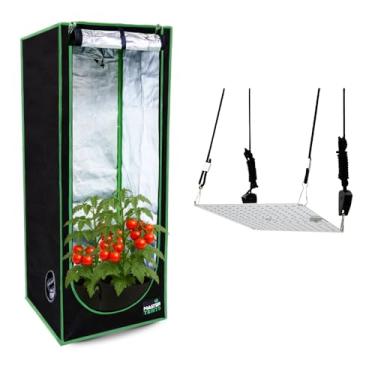 Imagem de Kit de Cultivo Grow Estufa Tenda 60x60x160cm Cultivo Indoor, LED Grow Quantum Board 65W Painel Lâmpada Chips LM283B Quantum Bar Qb Original Master Plants