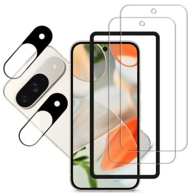 Imagem de HKKAIS Protetor de tela para Google Pixel 9 5G filme de vidro temperado pacote com 2 protetores de lente de câmera pacote com 2 ferramentas de alinhamento fácil