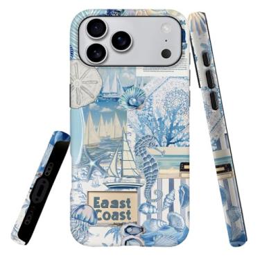 Imagem de Capa compatível com L16QX Pro Max, capa rígida híbrida de 2 camadas, macia à prova de choque para meninas e mulheres, colagem de tartaruga de concha do oceano