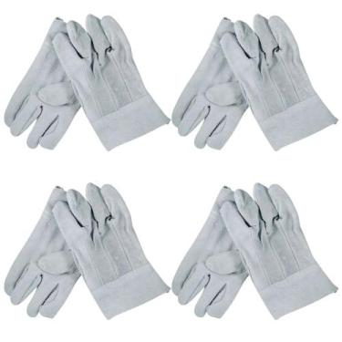 Imagem de Kit 10 Pares Luva de Raspa em Couro Punho 7 Proteção Individual EPI Se