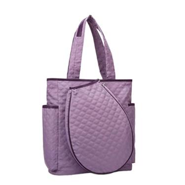 Imagem de menolana Bolsa para raquetes de tênis, fácil de organizar, portátil, grande capacidade, mochila esportiva para raquetes, mochila de pickleball para academia, Roxo