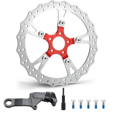 Imagem de MoKitDora Disco de freio traseiro de 33 cm para Harley 2018-2024 Softail Low Rider FXST 114 Street Fat Bob Boy Heritage Classic Sport Glide FLSB Breakout 114 FXBRS Deluxe FXBB polido à mão, vermelho