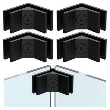 Imagem de SyingHwan Braçadeira de grade de vidro T316, clipe de vidro de aço inoxidável para cerca de piscina, grade de varanda, balaustrada de escada (4, 90 graus)