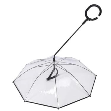Imagem de Luocute Guarda-Chuva de Estimação, Design de Forma C Transparente Com Coleira Embutida para Caminhar Ao Ar Livre Em Dias de Chuva 27.56in Dia